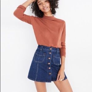 Madewell button-up denim skirt